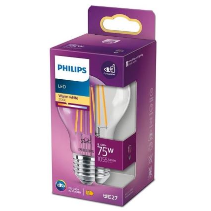 LED Lemputė VINTAGE Philips A60 E27/8,5W/230V 2700K