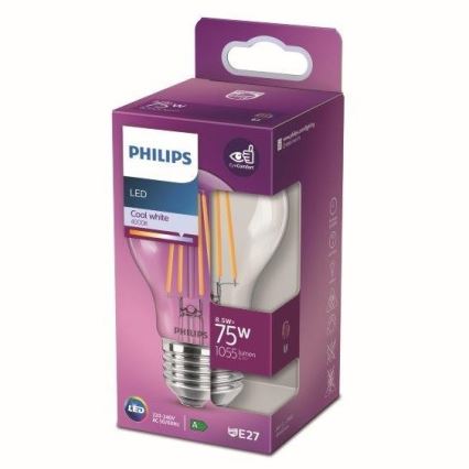 LED Lemputė VINTAGE Philips A60 E27/8,5W/230V 4000K