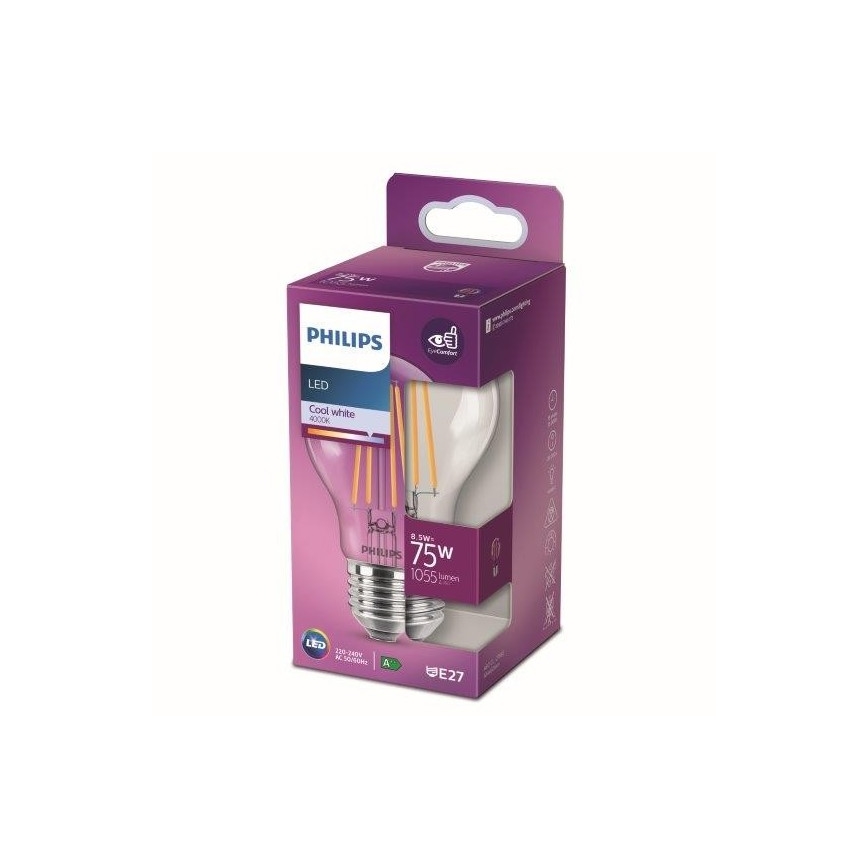 LED Lemputė VINTAGE Philips A60 E27/8,5W/230V 4000K