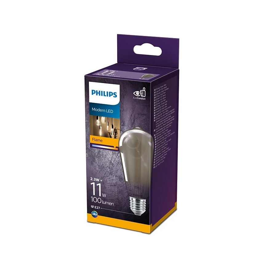 LED Lemputė VINTAGE Philips ST64 E27/2.3W/230V 1,800K