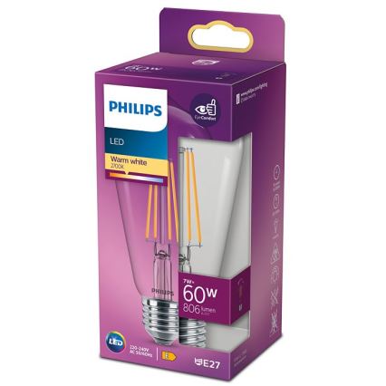 LED Lemputė VINTAGE Philips ST64 E27/7W/230V 2700K