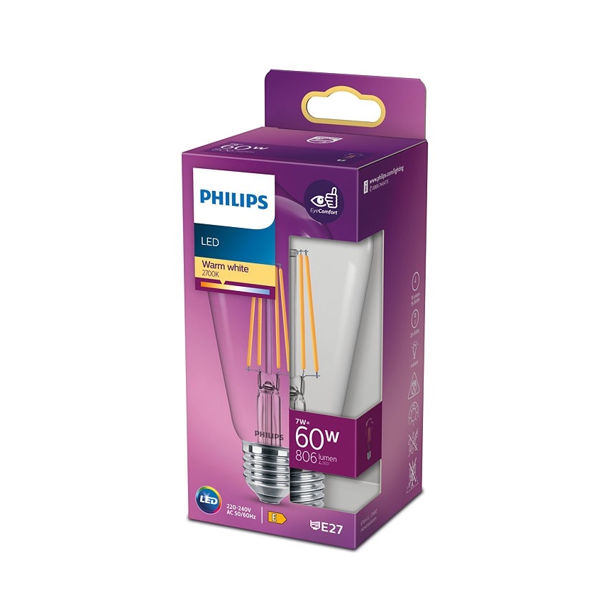 LED Lemputė VINTAGE Philips ST64 E27/7W/230V 2700K