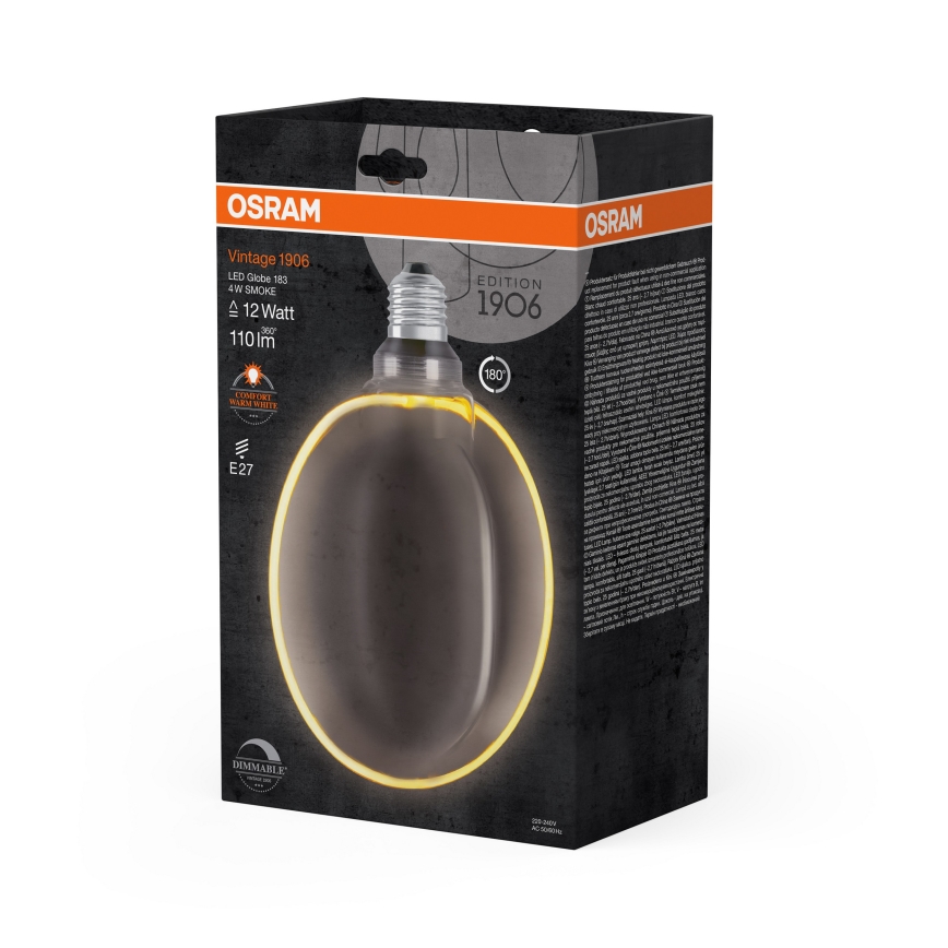 Dimeriuojama LED lemputė VINTAGE FILAMENT E27/4W/230V 1800K - Osram