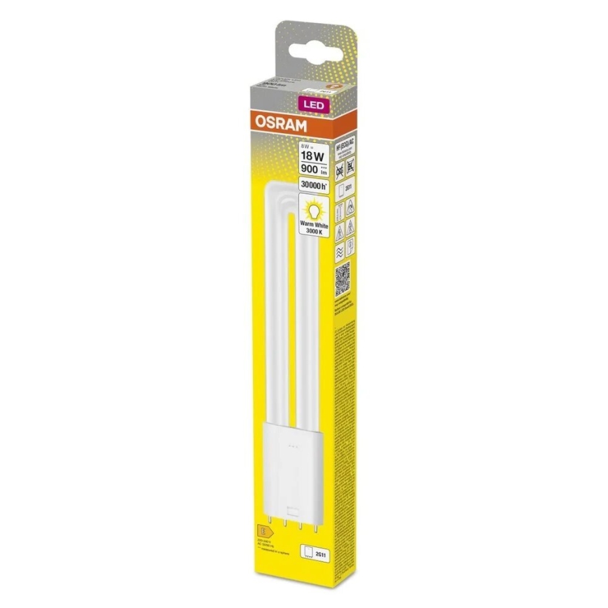 LED liuminescencinė lemputė, pailga 2G11/8W/230V 3000K - Osram