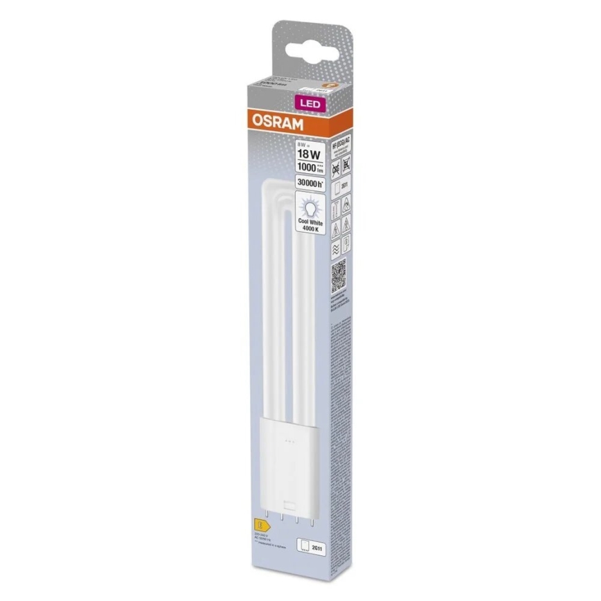 LED liuminescencinė lemputė, pailga 2G11/8W/230V 4000K - Osram