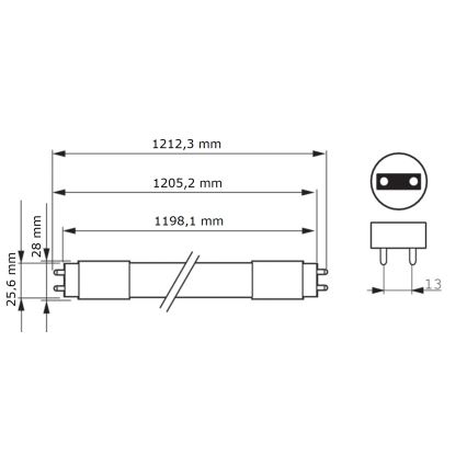 LED liuminescencinė lemputė, pailga Philips MASTER T8 G13/16W/80V 6500K 120 cm