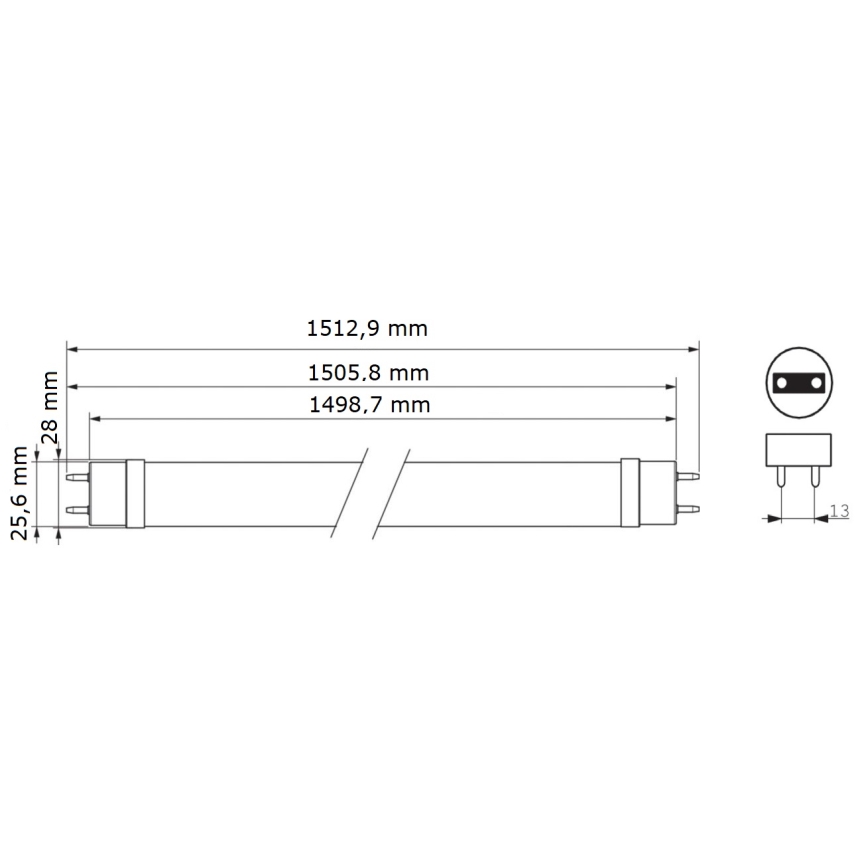 LED liuminescencinė lemputė, pailga Philips MASTER T8 G13/24W/80V 6500K 150 cm