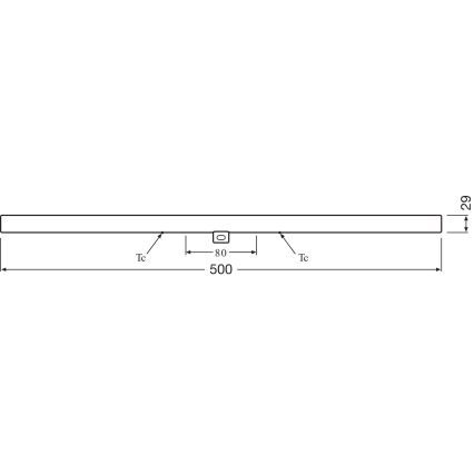 LED liuminescencinė lemputė, pailga S14d/6W/230V 2700K 50 cm - Osram