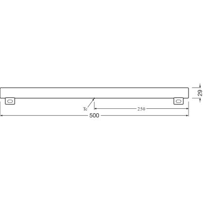 LED liuminescencinė lemputė, pailga S14s/6W/230V 2700K 50 cm - Osram