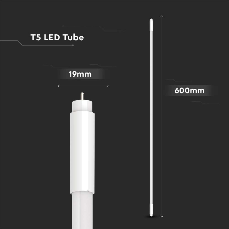 LED liuminescencinė lemputė, pailga T5 G5/8W/230V 6500K 60 cm