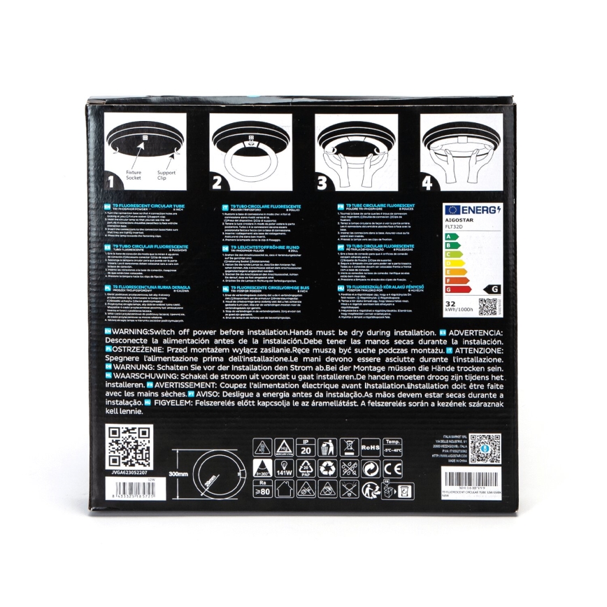 LED liuminescencinė lemputė, pailga T9 G24q-1/32W/230V 6500K - Aigostar