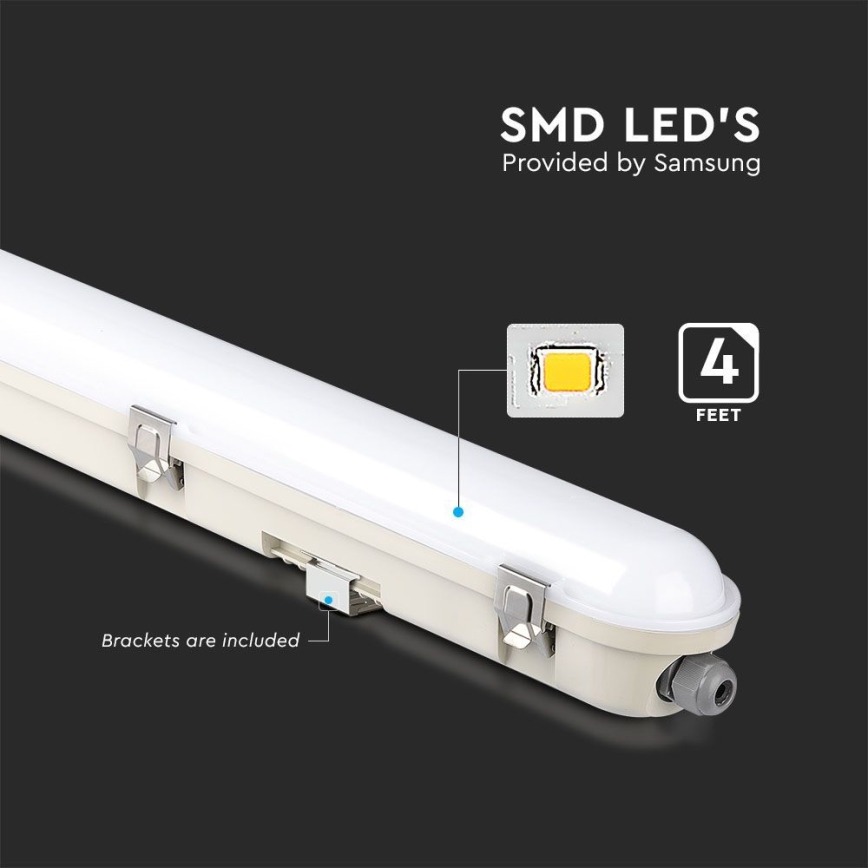 LED liuminescencinis techninis šviestuvas su avariniu moduliu EMERGENCY LED/36W/230V 6500K 120cm IP65
