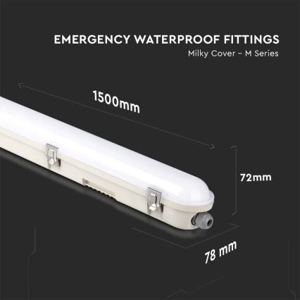 LED liuminescencinis techninis šviestuvas su avariniu moduliu EMERGENCY LED/48W/230V 6500K 150cm IP65