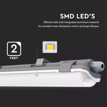 LED liuminescencinis techninis šviestuvas T8 1xG13/18W/230V 4000K 120cm IP65