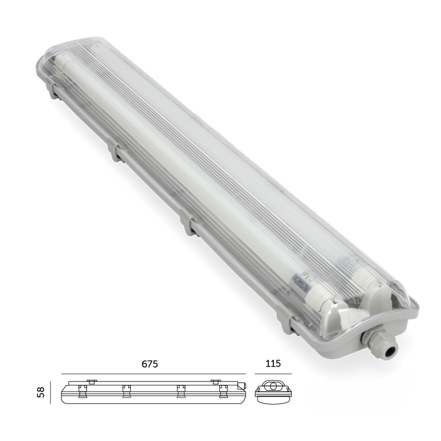 LED liuminescencinis techninis šviestuvas T8 2xG13/9W/230V 4000K IP65 67,5 cm
