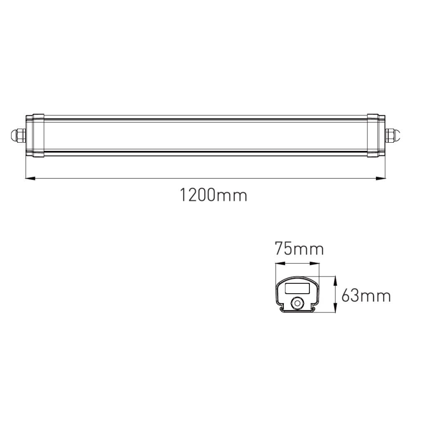 LED Pritemdomas didelio našumo fluorescencinis šviestuvas VOLITER LED/20/28/36W/230V 3000/4000/6000K 120 cm IP65 balta