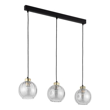 LED liustra ant kabelio DEVI 3xE27/15W/230V juoda/dūminė