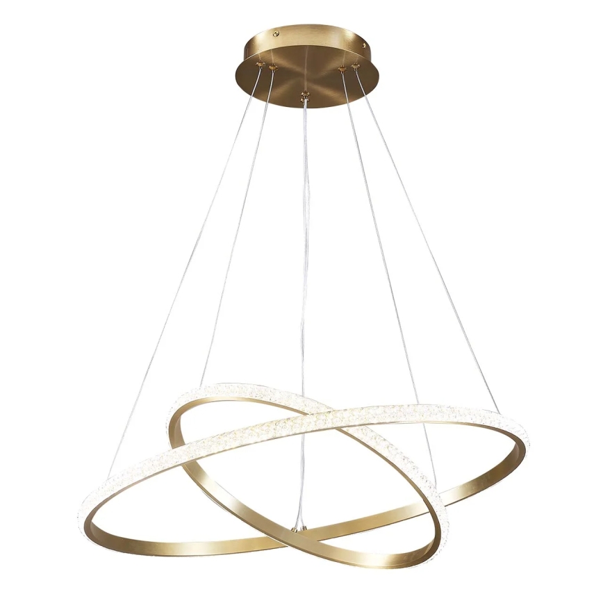 LED liustra ant kabelio DIANA LED/44W/230V 4000K, skersmuo 59 cm, auksinė