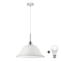 LED liustra ant laido 1xE27/60W/230V balta/skaidri