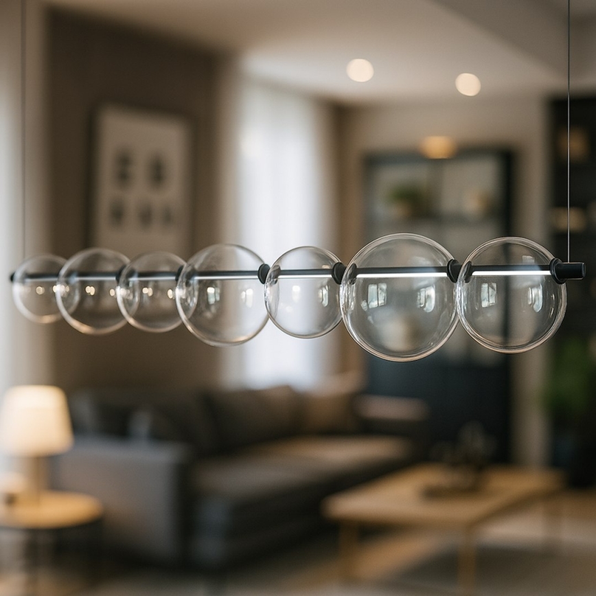 LED liustra ant laido ATOLA LED/19W/230V juoda/skaidri