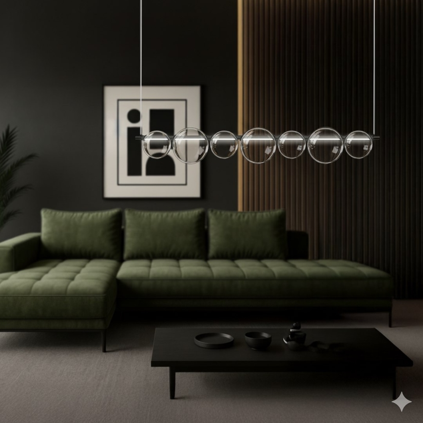 LED liustra ant laido ATOLA LED/19W/230V juoda/skaidri