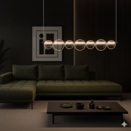 LED liustra ant laido ATOLA LED/19W/230V juoda/skaidri