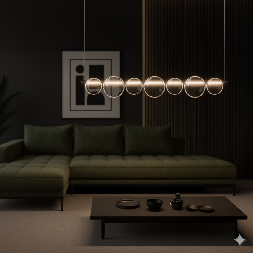 LED liustra ant laido ATOLA LED/19W/230V juoda/skaidri