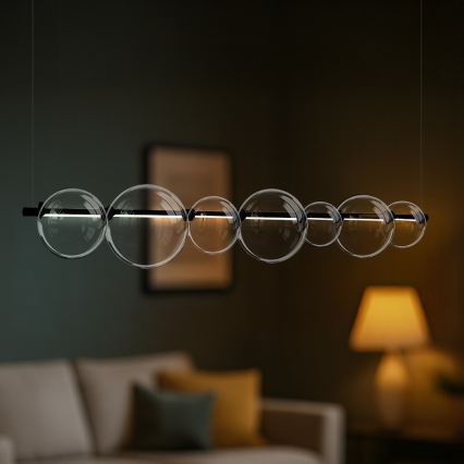 LED liustra ant laido ATOLA LED/19W/230V juoda/skaidri