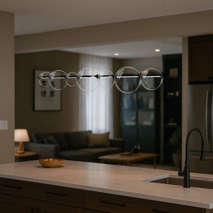 LED liustra ant laido ATOLA LED/19W/230V juoda/skaidri