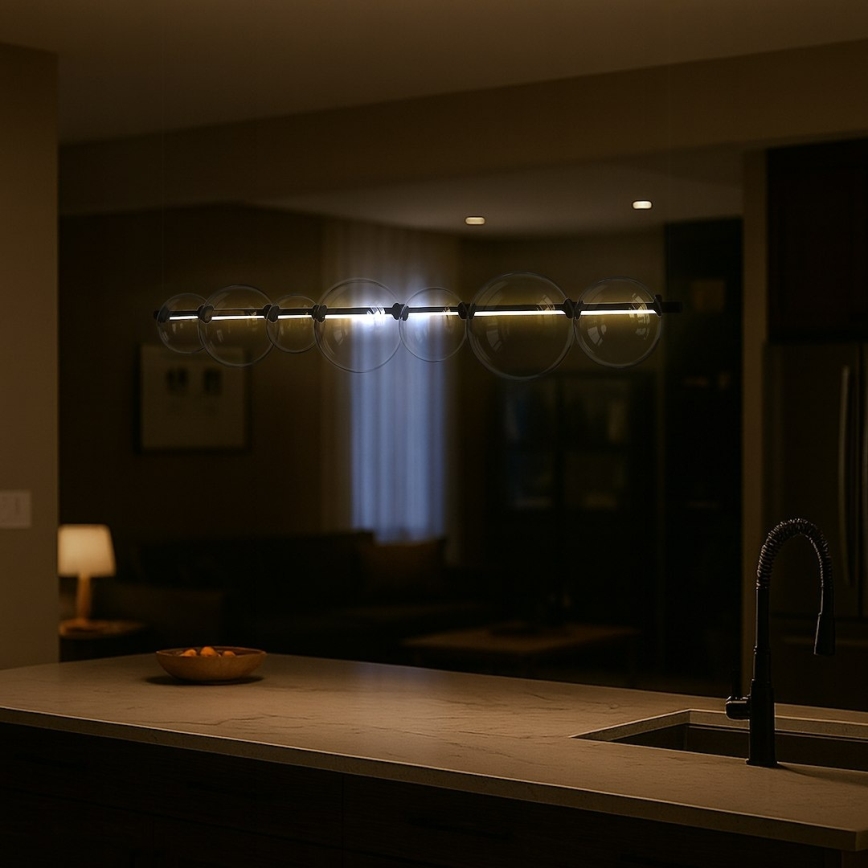 LED liustra ant laido ATOLA LED/19W/230V juoda/skaidri