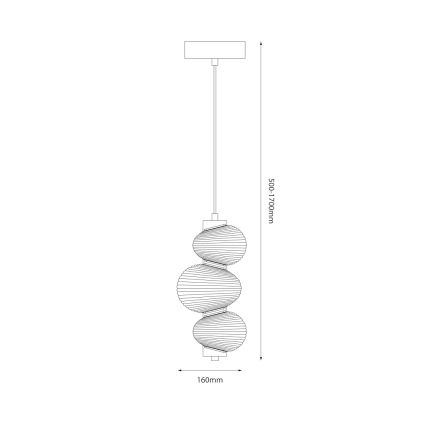 LED liustra ant laido BOLLA LED/12W/230V Ø 16 cm blizgus chromas/dūminė pilka