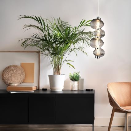 LED liustra ant laido BOLLA LED/17W/230V skersmuo 16 cm blizgus chromas/dūminė pilka