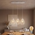 LED liustra ant laido BRYLANT 3xE27/60W/230V balta