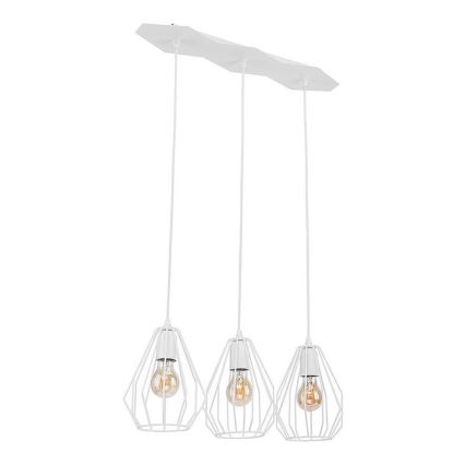 LED liustra ant laido BRYLANT 3xE27/60W/230V balta