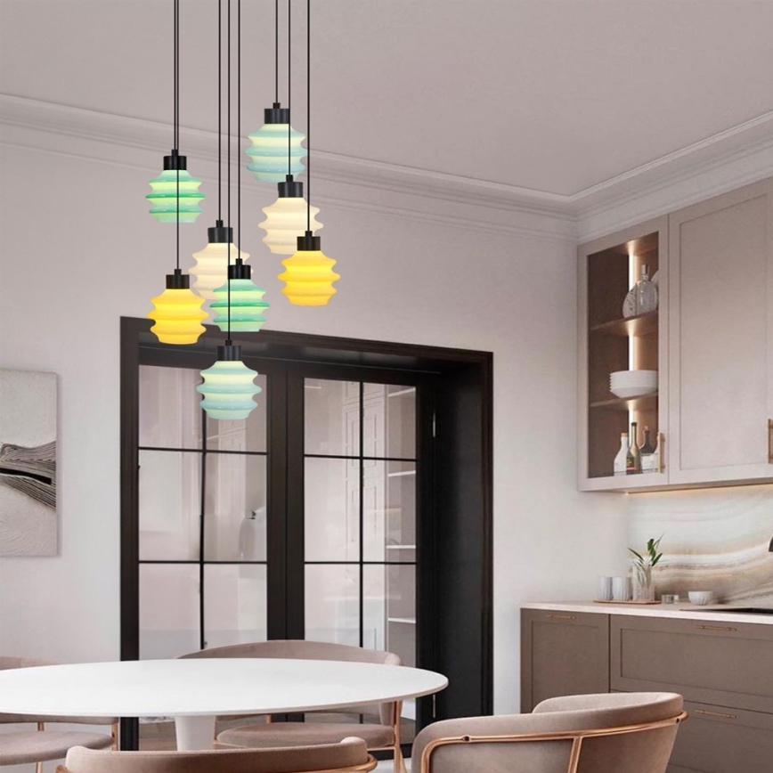 LED liustra ant laido CACTUS 8xLED/2,8W/230V 3000K žalia/geltona/balta