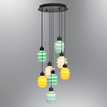 LED liustra ant laido CACTUS 8xLED/2,8W/230V 3000K žalia/geltona/balta