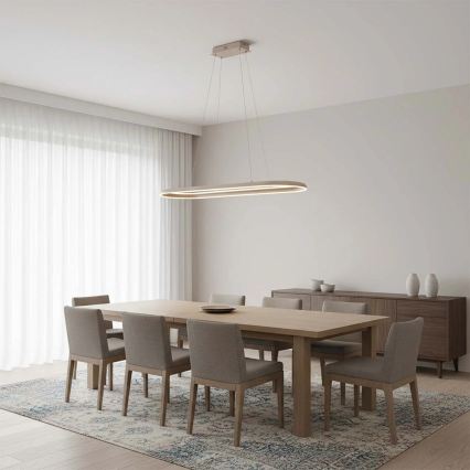 LED liustra ant laido CASHMERE LED/80W/230V 30x100 cm smėlio spalvos