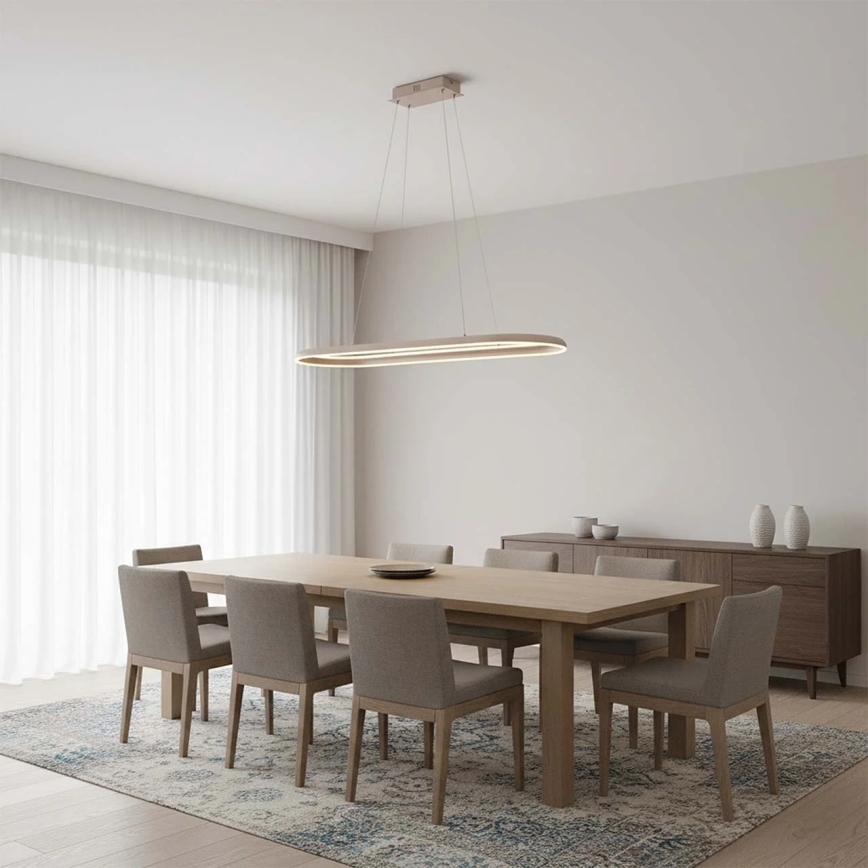 LED liustra ant laido CASHMERE LED/80W/230V 30x100 cm smėlio spalvos