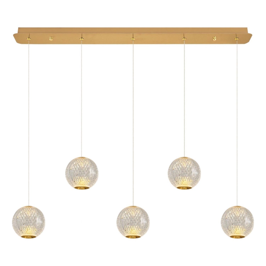 LED liustra ant laido CREMONA 5xLED/5W/230V 3000K auksinė