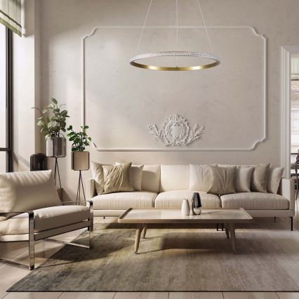 LED liustra ant laido DIANA LED/25W/230V 4000K skersmuo 50 cm auksinė