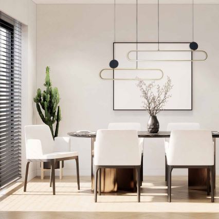 LED liustra ant laido FLORENTYNA LED/48W/230V 4000K auksinė/juoda