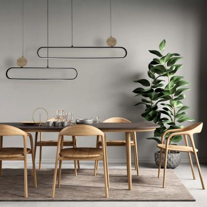 LED liustra ant laido FLORENTYNA LED/48W/230V 4000K juoda/smėlinė