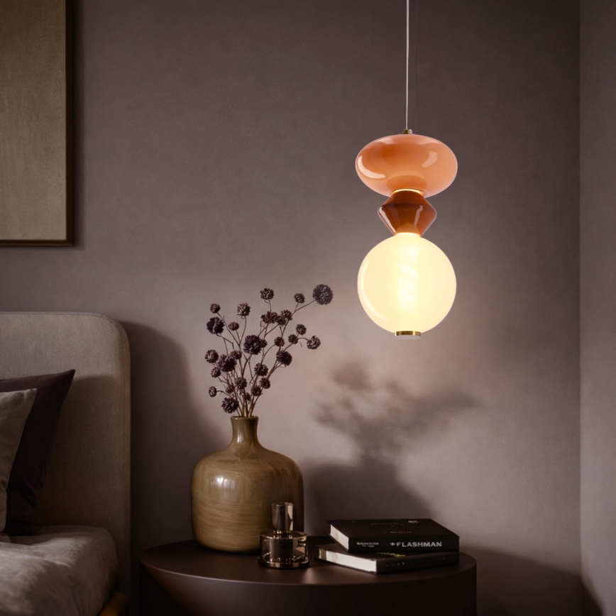 LED liustra ant laido FLORES LED/10W/230V auksinė/oranžinė/ruda