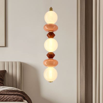 LED liustra ant laido FLORES LED/20W/230V auksinė/oranžinė/ruda