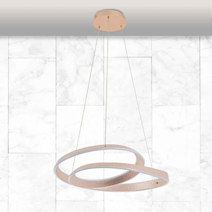 LED liustra ant laido GLOW LED/75W/230V 4000K Ø 60 cm auksinė