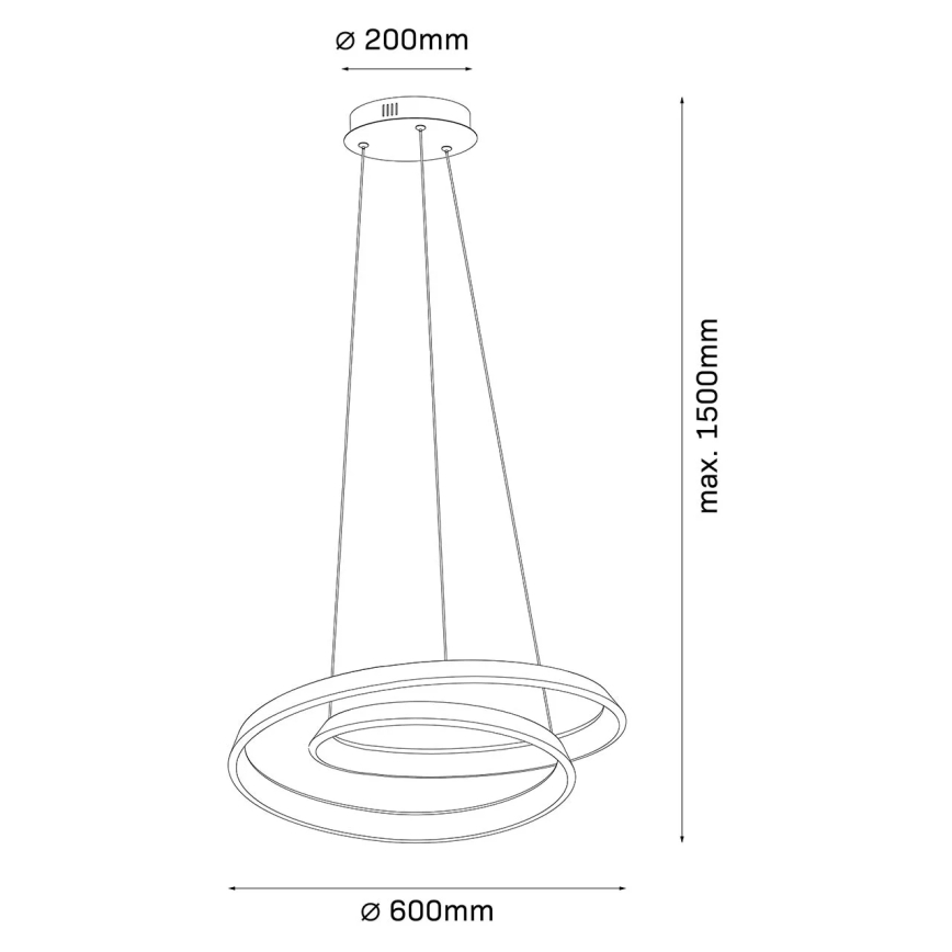 LED liustra ant laido GLOW LED/75W/230V 4000K Ø 60 cm auksinė