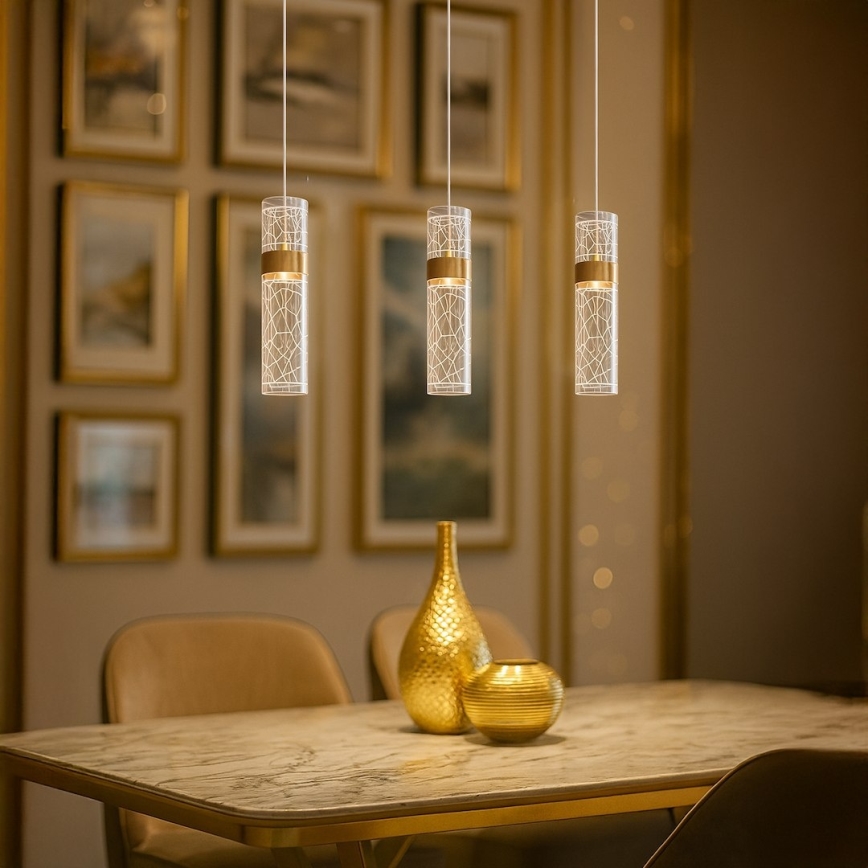 LED liustra ant laido LAGOS LED/8W/230V auksinė