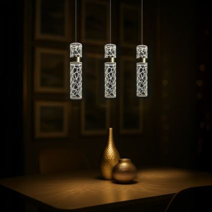 LED liustra ant laido LAGOS LED/8W/230V auksinė