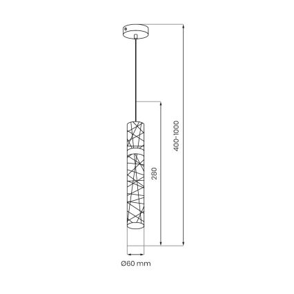 LED liustra ant laido LAGOS LED/8W/230V auksinė