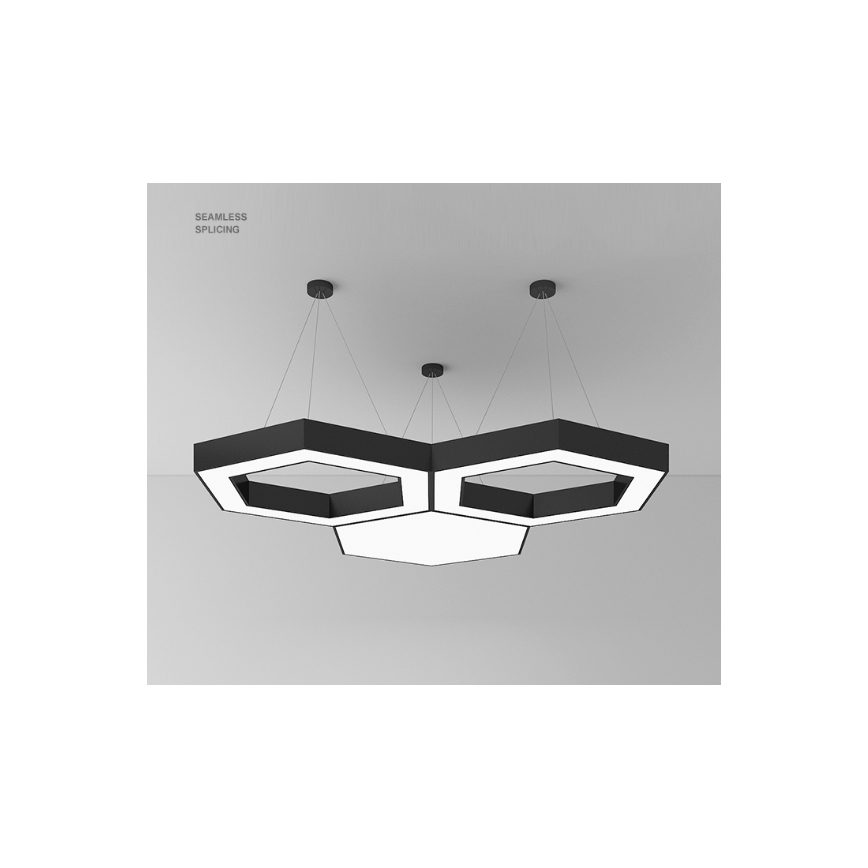 LED liustra ant laido LED/20W/230V juoda